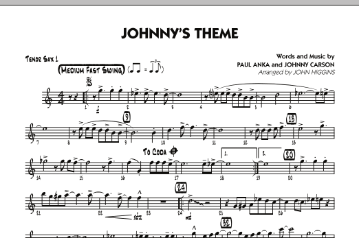 Johnny's Theme (from The Tonight Show) - Tenor Sax 1 (Jazz Ensemble) von John Higgins