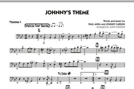 Johnny's Theme (from The Tonight Show) - Trombone 4 (Jazz Ensemble) von John Higgins