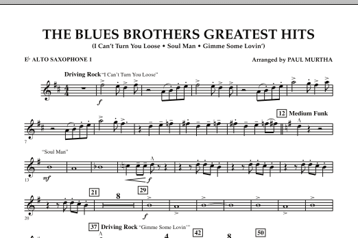 The Blues Brothers Greatest Hits - Eb Alto Saxophone 1 (Concert Band) von Paul Murtha