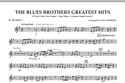 The Blues Brothers Greatest Hits - Bb Trumpet 1 (Concert Band) von Paul Murtha