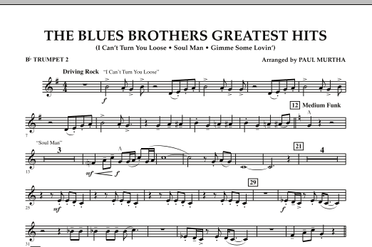 The Blues Brothers Greatest Hits - Bb Trumpet 2 (Concert Band) von Paul Murtha