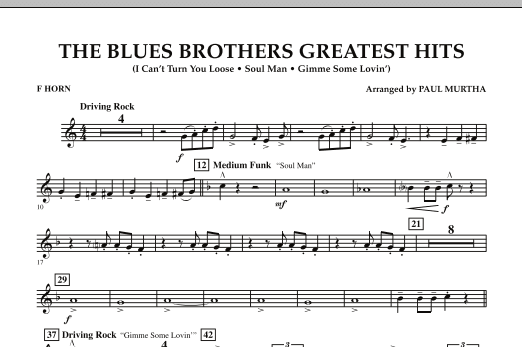 The Blues Brothers Greatest Hits - F Horn (Concert Band) von Paul Murtha