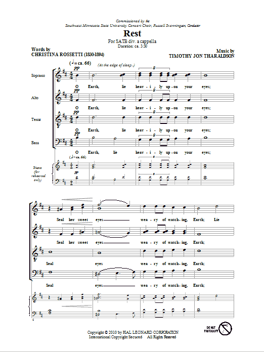 Rest (SATB Choir) von Christina Rossetti