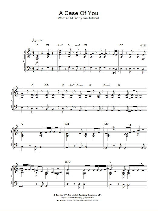 A Case Of You (Piano Solo) von Joni Mitchell