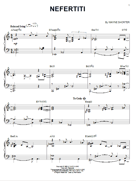 Nefertiti (arr. Brent Edstrom) (Piano Solo) von Wayne Shorter