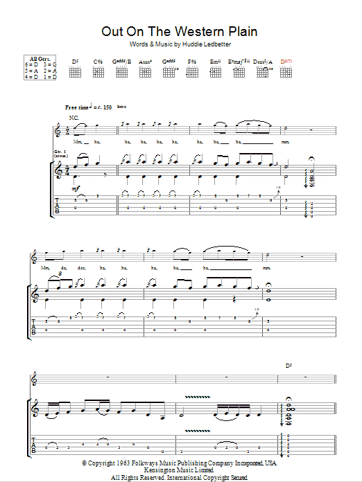Out On The Western Plains (Guitar Tab) von Rory Gallagher
