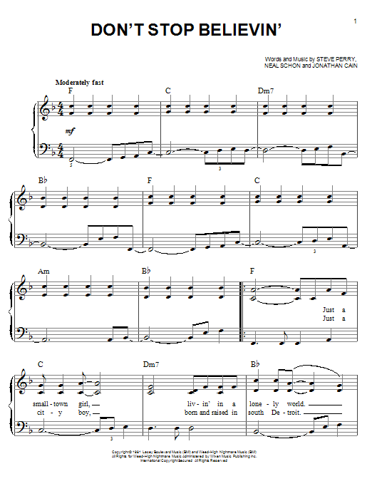 Don't Stop Believin' (Easy Piano) von Journey