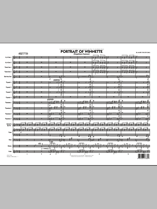 Portrait Of Winnette - Conductor Score (Full Score) (Jazz Ensemble) von Mark Taylor