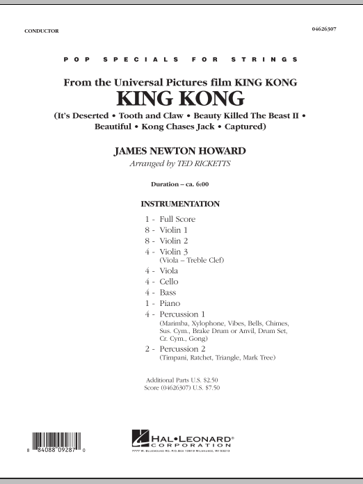 King Kong - Full Score (Orchestra) von Ted Ricketts