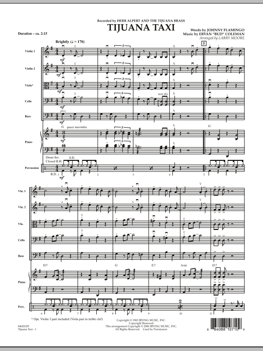 Tijuana Taxi - Full Score (Orchestra) von Larry Moore