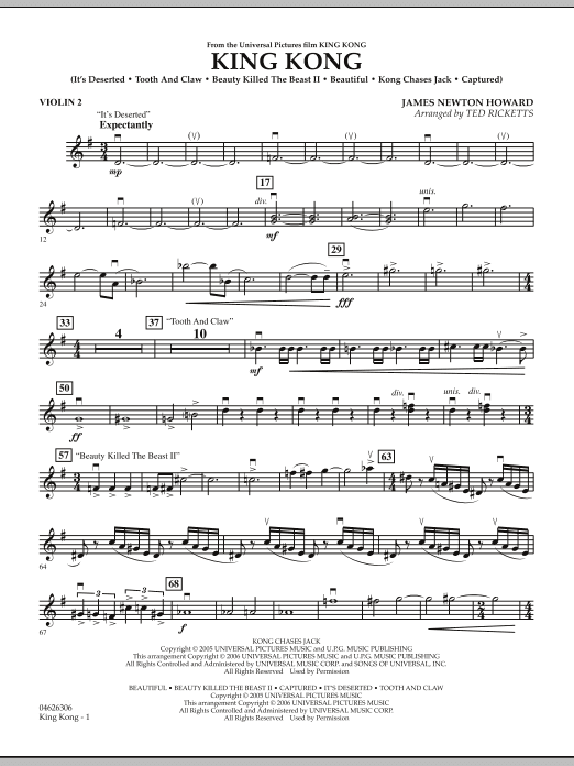 King Kong - Violin 2 (Orchestra) von Ted Ricketts