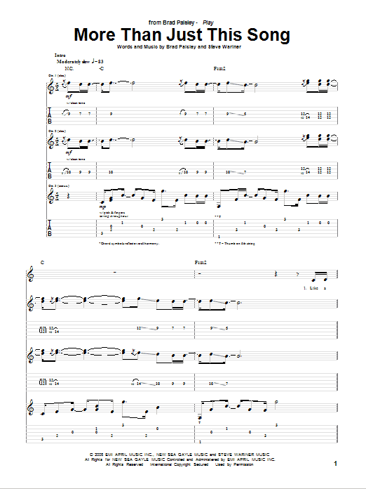 More Than Just This Song (Guitar Tab) von Brad Paisley