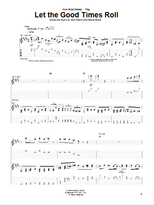 Let The Good Times Roll (Guitar Tab) von Brad Paisley