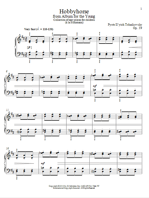 Hobbyhorse (Piano Solo) von Pyotr Il'yich Tchaikovsky