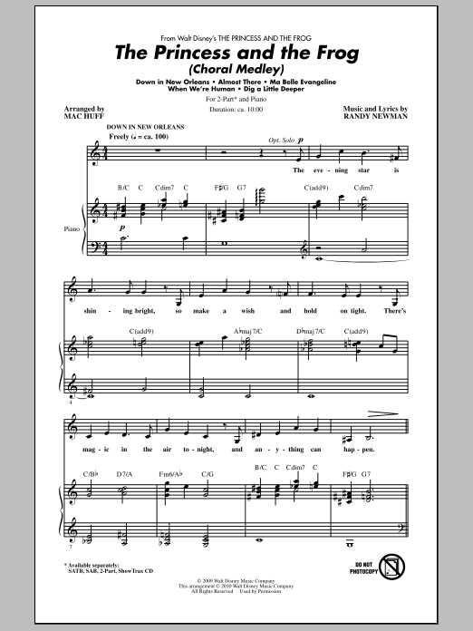 The Princess And The Frog (Choral Medley) (2-Part Choir) von Mac Huff