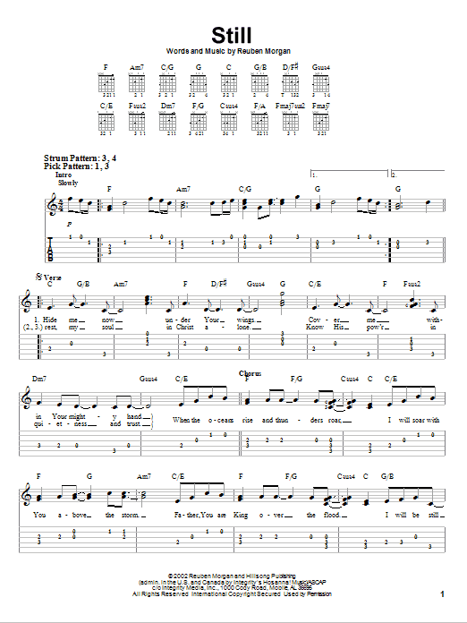 Still (Easy Guitar Tab) von Hillsong Worship