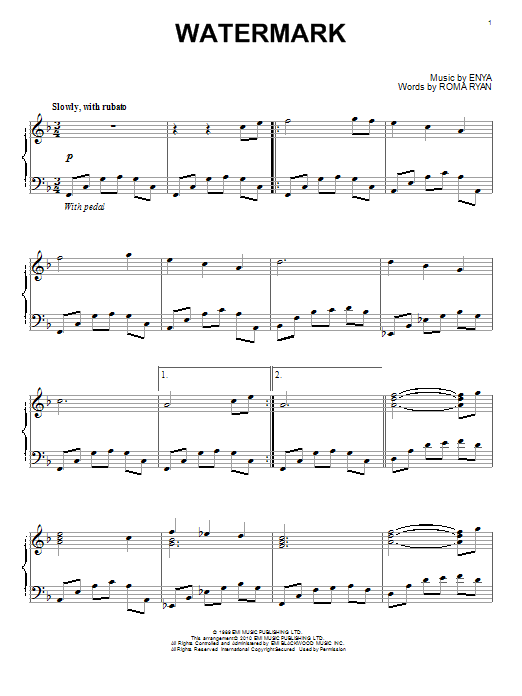 Watermark (Piano Solo) von Enya