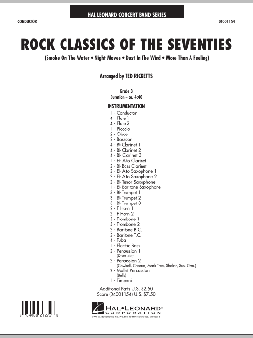 Rock Classics Of The Seventies - Full Score (Concert Band) von Ted Ricketts