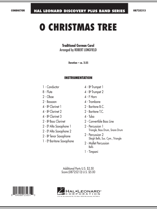 O Christmas Tree - Full Score (Concert Band) von Robert Longfield