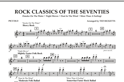 Rock Classics Of The Seventies - Piccolo (Concert Band) von Ted Ricketts