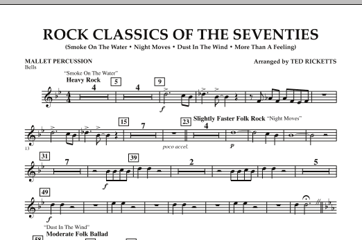 Rock Classics Of The Seventies - Mallet Percussion (Concert Band) von Ted Ricketts