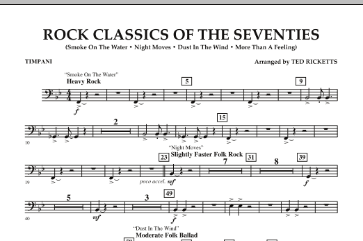 Rock Classics Of The Seventies - Timpani (Concert Band) von Ted Ricketts