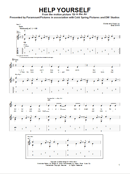 Help Yourself (Guitar Tab) von Sad Brad Smith