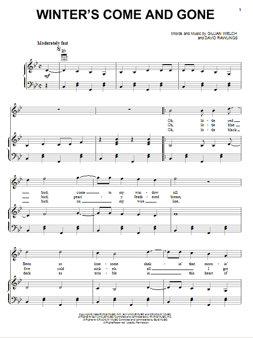 Winter's Come And Gone (Piano, Vocal & Guitar Chords (Right-Hand Melody)) von Dailey & Vincent