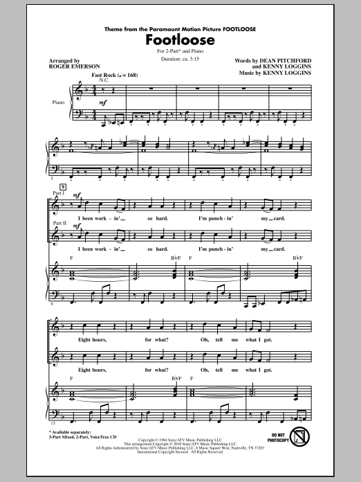 Footloose (2-Part Choir) von Roger Emerson