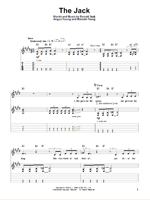 The Jack (Guitar Tab (Single Guitar)) von AC/DC
