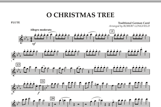 O Christmas Tree - Flute (Concert Band) von Robert Longfield