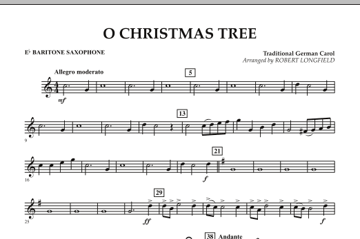 O Christmas Tree - Eb Baritone Saxophone (Concert Band) von Robert Longfield