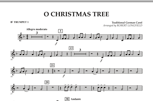 O Christmas Tree - Bb Trumpet 1 (Concert Band) von Robert Longfield