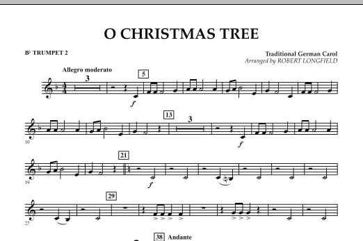 O Christmas Tree - Bb Trumpet 2 (Concert Band) von Robert Longfield