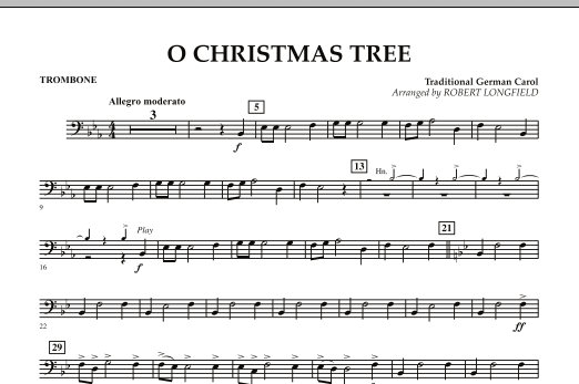 O Christmas Tree - Trombone (Concert Band) von Robert Longfield