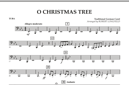 O Christmas Tree - Tuba (Concert Band) von Robert Longfield