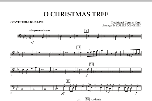 O Christmas Tree - Convertible Bass Line (Concert Band) von Robert Longfield
