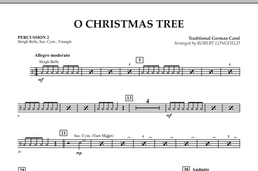 O Christmas Tree - Percussion 2 (Concert Band) von Robert Longfield