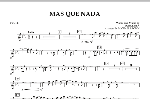 Mas Que Nada - Flute (Concert Band) von Michael Brown