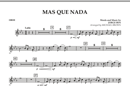 Mas Que Nada - Oboe (Concert Band) von Michael Brown
