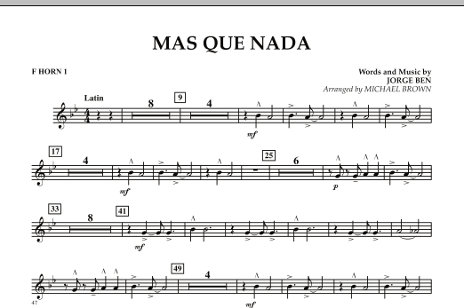 Mas Que Nada - F Horn 1 (Concert Band) von Michael Brown