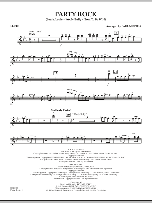 Party Rock - Flute (Concert Band) von Paul Murtha