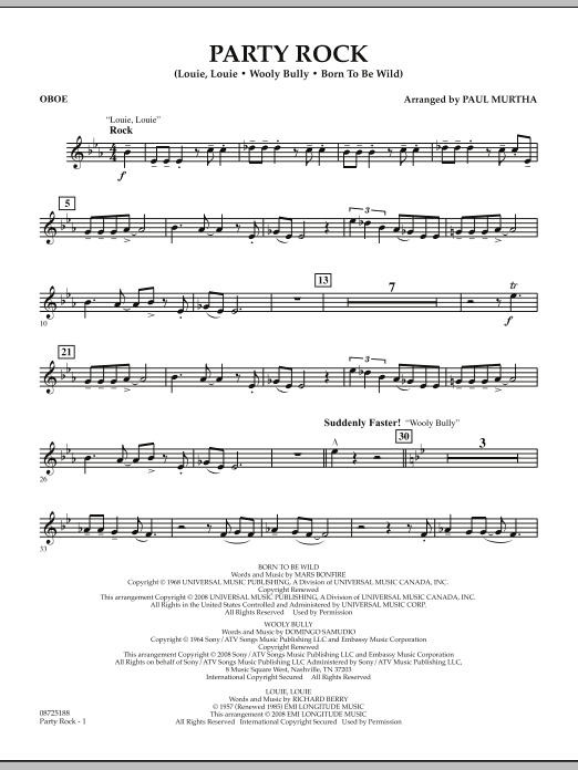 Party Rock - Oboe (Concert Band) von Paul Murtha