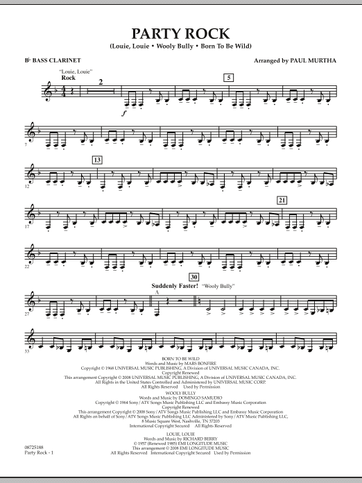 Party Rock - Bb Bass Clarinet (Concert Band) von Paul Murtha
