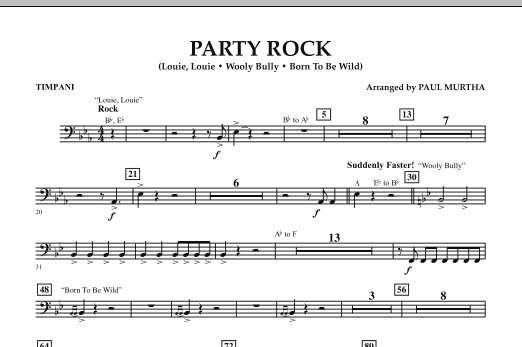 Party Rock - Timpani (Concert Band) von Paul Murtha