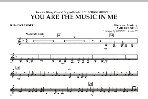 You Are The Music In Me (from High School Musical 2) - Bb Bass Clarinet (Concert Band) von Johnnie Vinson