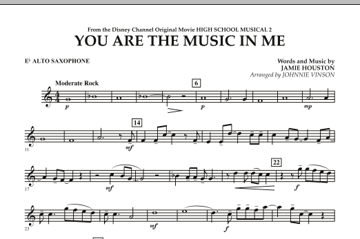You Are The Music In Me (from High School Musical 2) - Eb Alto Saxophone (Concert Band) von Johnnie Vinson