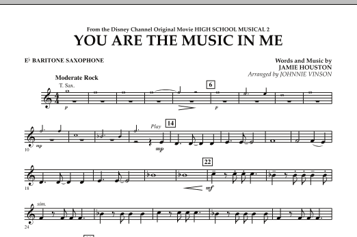 You Are The Music In Me (from High School Musical 2) - Eb Baritone Saxophone (Concert Band) von Johnnie Vinson