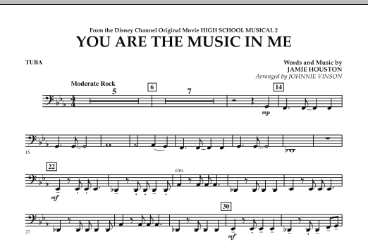 You Are The Music In Me (from High School Musical 2) - Tuba (Concert Band) von Johnnie Vinson