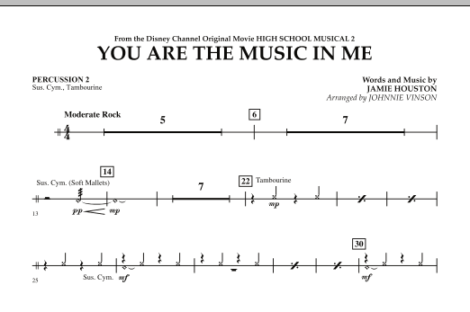 You Are The Music In Me (from High School Musical 2) - Percussion 2 (Concert Band) von Johnnie Vinson